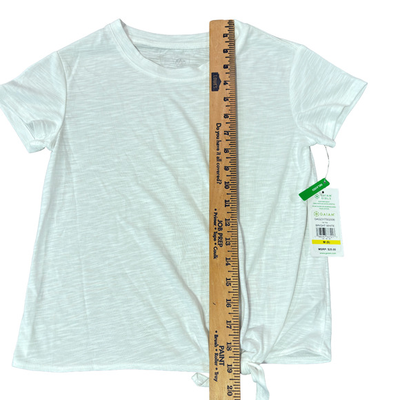 Gaiam Girls Bright White Tie Tee Relaxed Fit Women's Medium (8) NWT - Picture 6 of 13